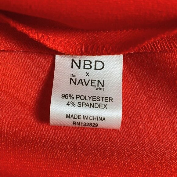 NBD X THE NAVEN TWINS RED HALTER MINI DRESS - S - Picture 9 of 9